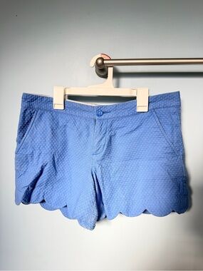 Lilly Pulitzer Buttercup Scalloped Shorts Periwinkle Blue Size 4